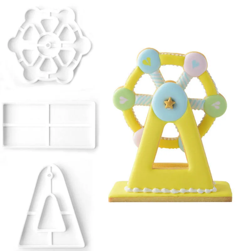 3 шт инструменты для украшения тортов из мастики печенья резак пластик 3D колесо