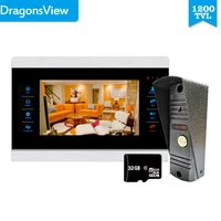 dragonsview 7inch video intercom system video monitor door phone doorbell camera aluminum alloy case unlock 1200tvl day night