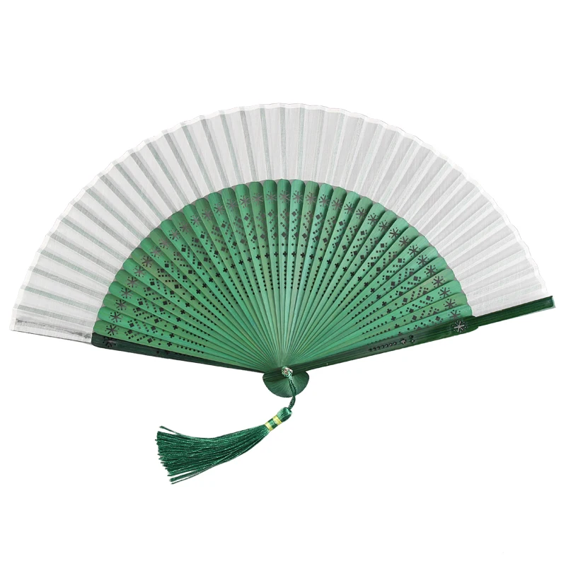 

Classical Folding Fan Vintage Cosplay Folding Dance Fan Chinese Women Small Bamboo Silk Hand Fan Portable Abanicos Para Boda