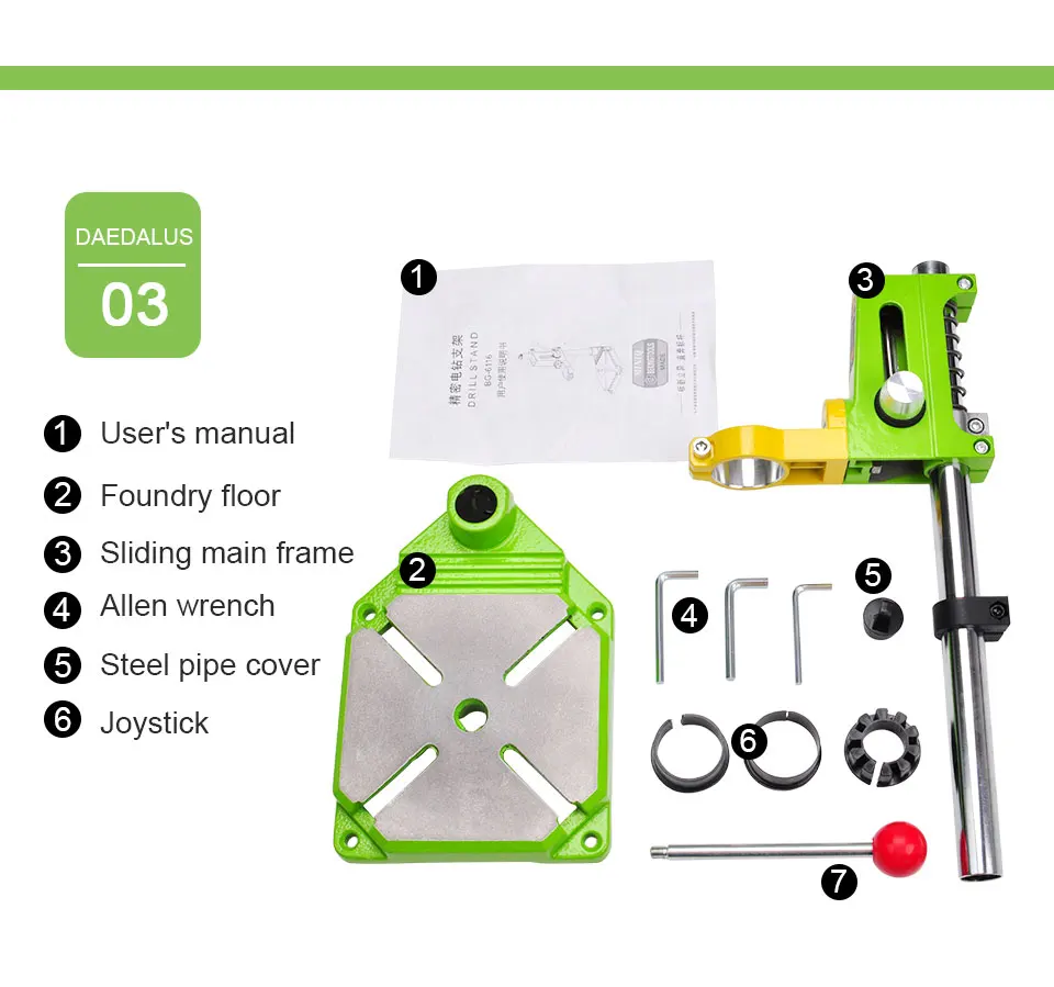 

BG6116 Bench Drill Stand Adjustable Woodworking Power Tools