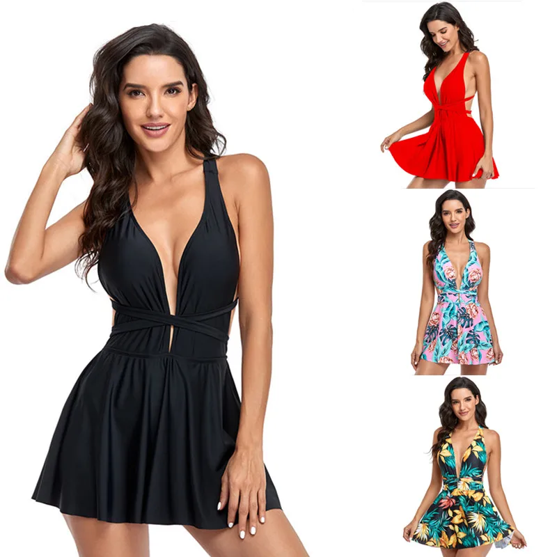 Сексуальные цельные костюмы с принтом монокини размера плюс купальник женская