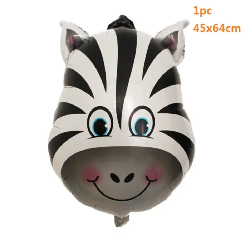 big zebra Джунгли вечерние животные Енот лиса белка шарики с пандой на тему зоопарка вечерние гелиевые шары баннер для дня рождения украшения флаги - Цвет: big zebra
