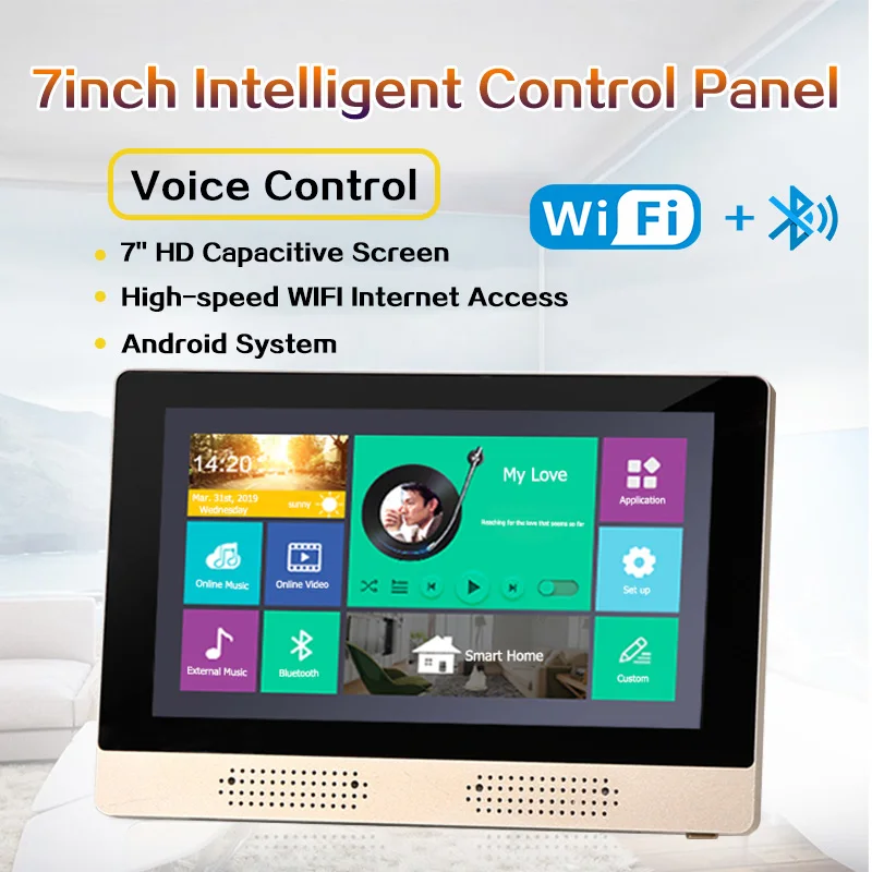 Голосовое управление в стене усилитель полный вид IPS дисплей домашний кинотеатр