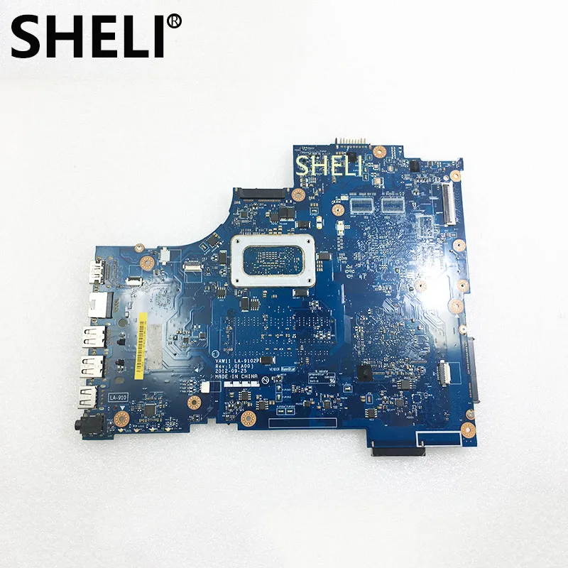 SHELI для Dell Inspiron 17R 3721 материнская плата ноутбука 3WVDR 03WVDR CN-03WVDR VAW11 LA-9102P I5-3337U HM77 DDR3L