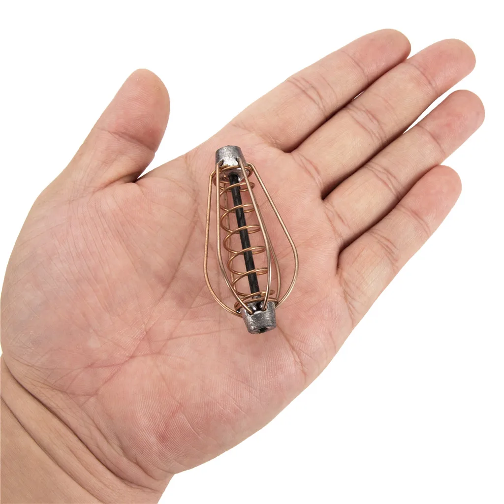 Медная пружинная рыболовная кормушка нагруженная катушка встроенные кормушки