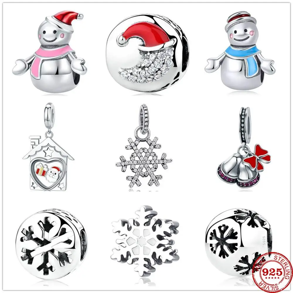 2021 Новый Рождественский браслет со снежинкой колокольчиком шапкой бусинами