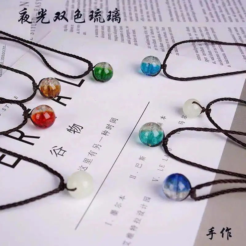 

Fluorescent Transit Glazed Necklace Pendant Two Tones christmas decorations bachelorette party bridesmaid gift event decor