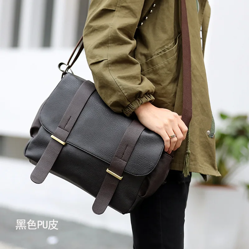 

2021 New Korean Style Men's Shoulder Crossbody Bag Retro Casual Canvas Travel Single Messenger Bags College Student School Pack