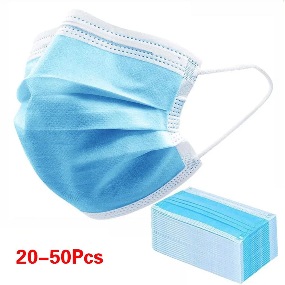 5/20/40pcs Anti-virus/dust Face Mask Protective Cover Masks Disposable Surgical Mouth-muffle Blue AntiPollution Respirator | Дом и сад