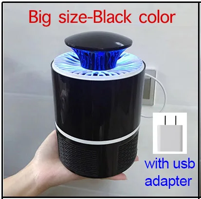 Светодиодный светильник-убийца от комаров Жук Zapper UV USB фотокатализатор ловловушка для насекомых лампа насекомые амбарные вредители Muggen Репеллент убийца ночник - Цвет: black with plug