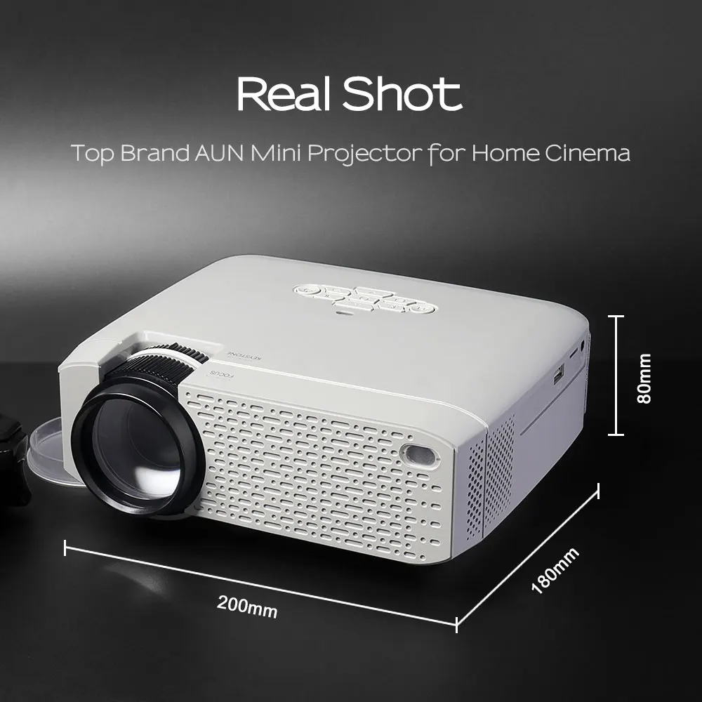 Светодиодный мини-проектор D40W, видеопроектор для домашнего кинотеатра. 1600 люмен, поддержка HD
