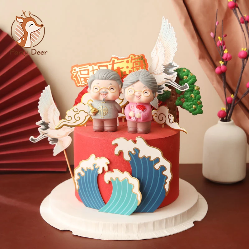 

Genuine Lovely Figures Grandma Grandpa Old Couple DIY Fairy Garden Ornament Doll Couple Gift Figurines Miniature Cake Decoration