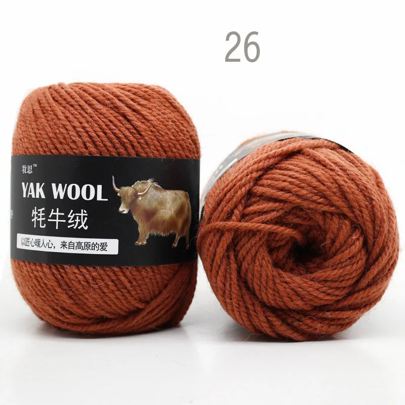 26 15pcs 15 шт. х 100 г шерстяная пряжа для ручного вязания свитера шерсть яка кроше пряжа игла 4,5 мм 3 слойная тонкая окрашенная - Цвет: 26 15pcs