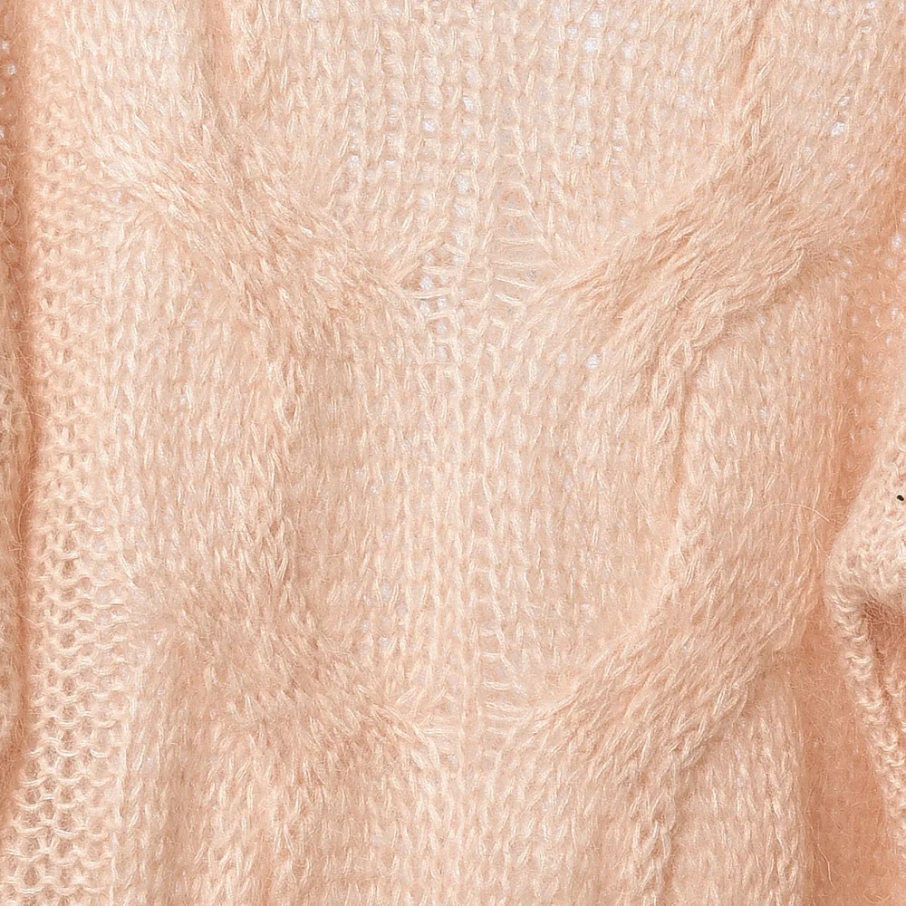 

2020 spring summer New sweet mohair midi loose knitted sweater for women hollow ladies knitwear female pullover top clothes