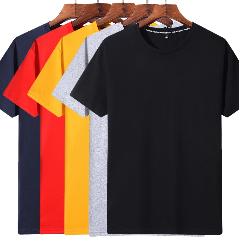 

100% Cotton T-Shirt Men Summer Basic Blank T-shirt For Men Fashion Casual Male Top Tee Hip Hop Brand Clothing Big Size 6xl New