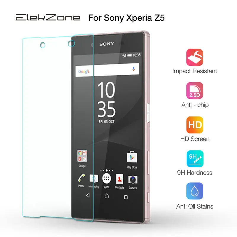 Закаленное стекло 9h для sony Xperia Z5 HD защита экрана защитное 2.5D Защитная стеклянная