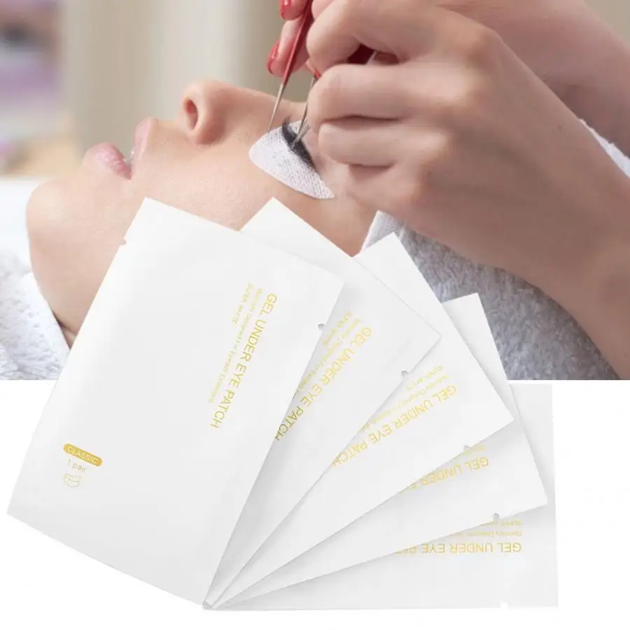 50 шт. накладки для глаз гидрогелевые наращивания прививки ресниц маска