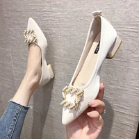 summer wild girl small high heeled female cat with single shoes middle heeled and small heeled pointed women heels 2021 hot