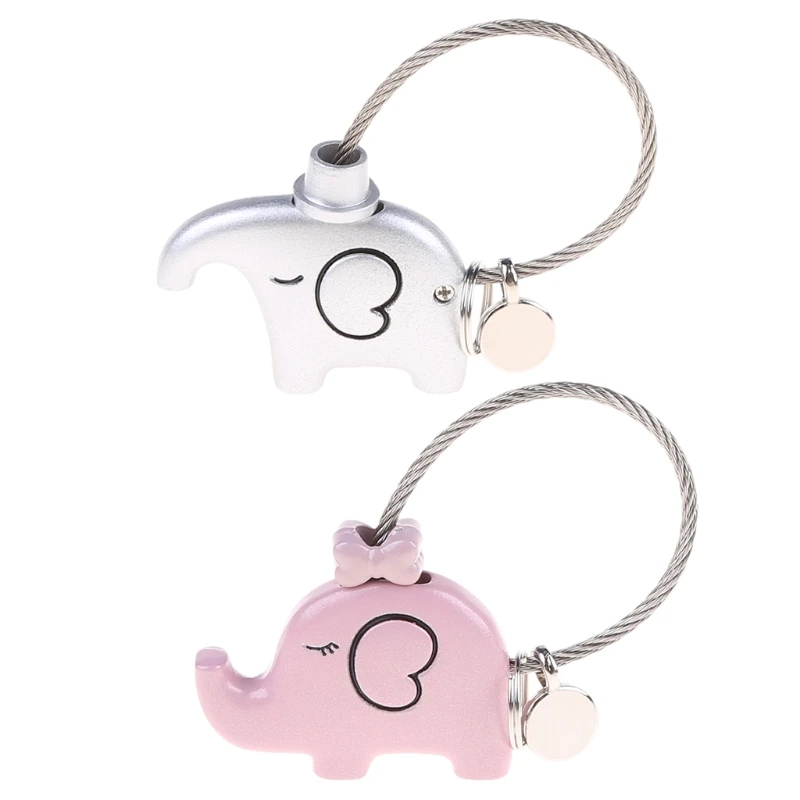 

Couples Keyrings 2Pcs, Lovers Keyrings with Charm for Women Men Couple Gifts, Cute Couple Keychain Kissing Elephant Keyring Idea