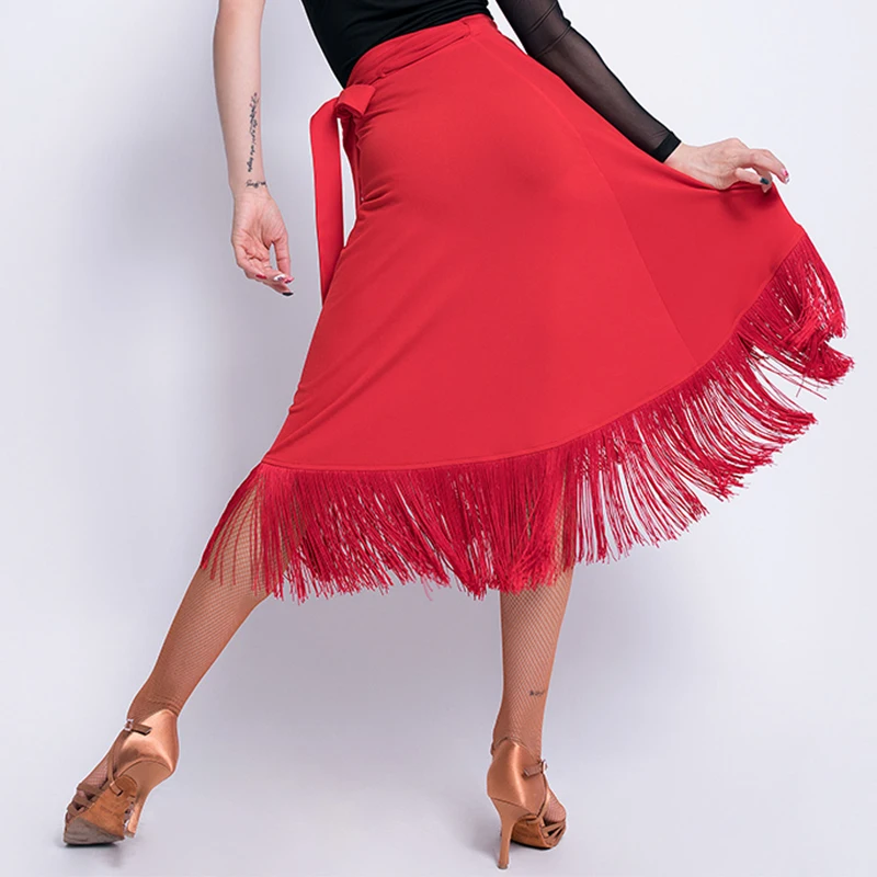 Юбка для латинских танцев женщин ча танго сальса самба румба бахрома