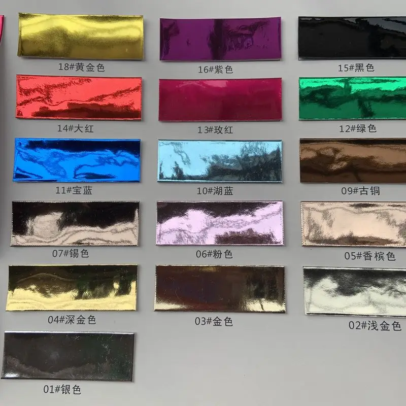 

Hotsale High Bright Metal Mirror Synthetic Pu Leather Materials