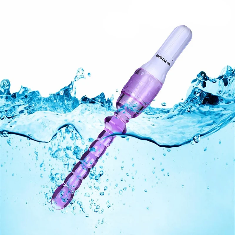 Анальная пробка фаллоимитатор вибратор палочка длинные бусины силиконовый