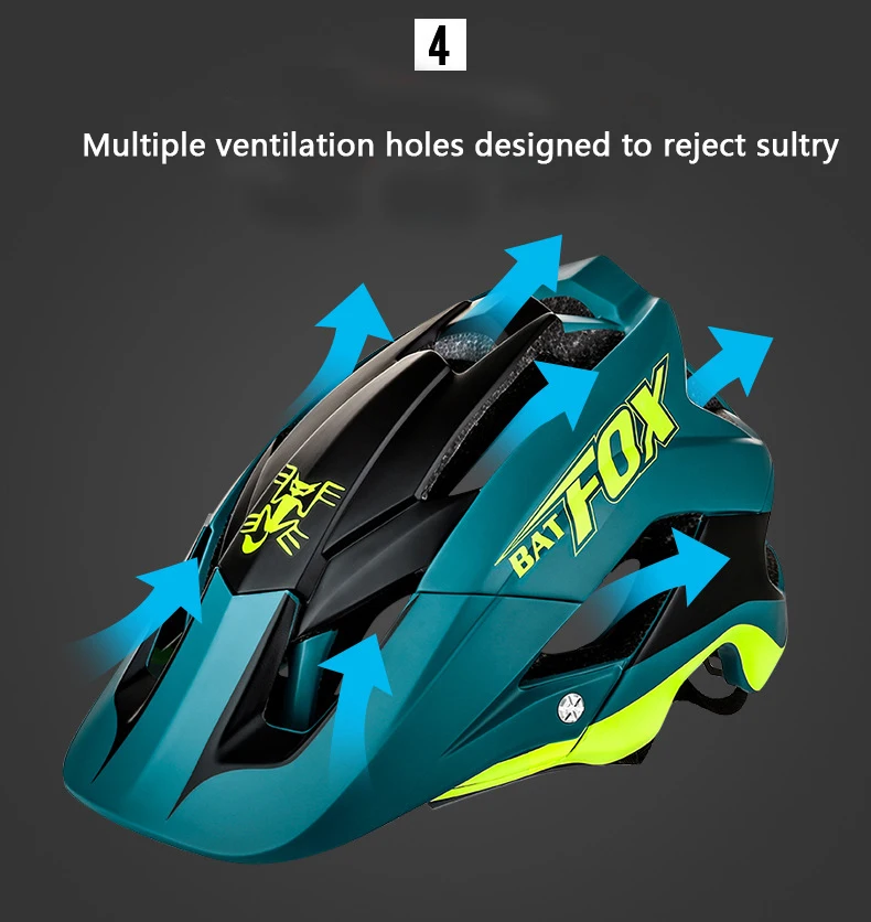 Велосипедный шлем BATFOX Сверхлегкий литой DH AM для горных и дорожных