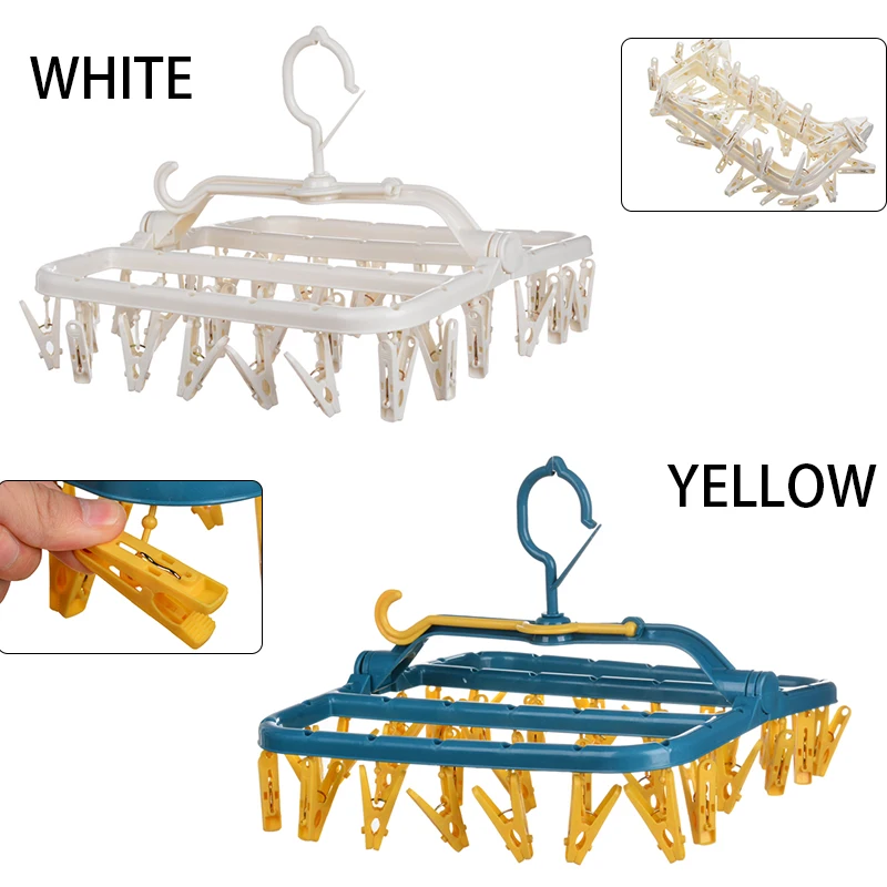 1 шт многоцветные экологически чистые Складные носки для нижнего белья 32 зажима