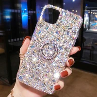 luxury 3d rhinestone diamond case for iphone 11 pro max 12 mini 8 plus xs max xr x 7 6s 6 se 2020 colored bump stand back cover