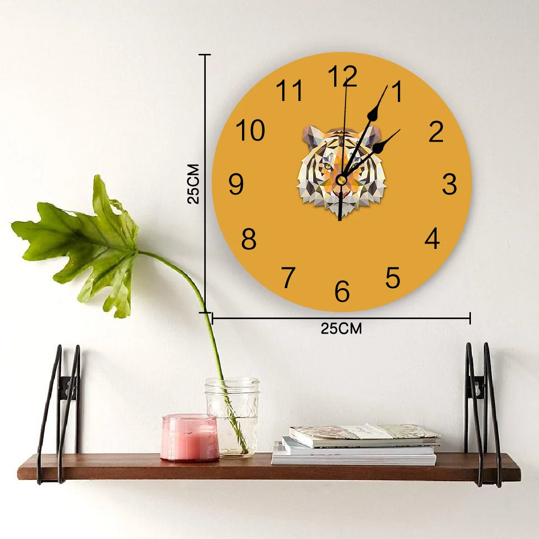 Geometric Animal Tiger Wall Clock For Home Decoration Living Room Quartz Needle Hanging Watch Modern Kitchen | Дом и сад