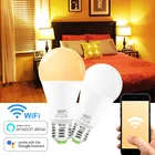 Сверхъяркая светодиодная смарт-лампа WiFi с регулируемой яркостью и голосовым управлением, умная лампа с Alexa Echo Google Home B22 15 Вт, интеллектуальная жизнь
