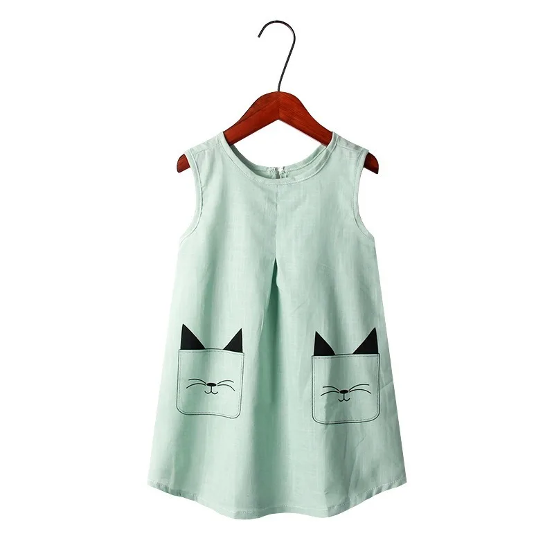 От 2 до 12 лет платья для маленьких девочек из хлопка и льна детское летнее платье