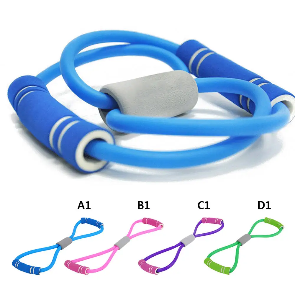 

Blue/Pink /Purple/Green For Yoga Pull Rope Tube Resistance Band Sport Fitness Gym Rally High Quality
