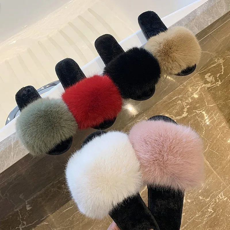 

New Fashion Slippers Foreign Trade Flip Flops Women's Fall Winter Slippers Wear Warm Non-slip Shoes