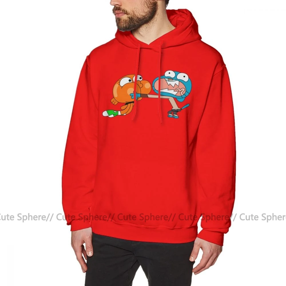 Gumball удивительный мир Толстовка удивительный мир Gumball толстовки XL Зимний пуловер худи мужские длинные красивые фиолетовые толстовки - Цвет: Red