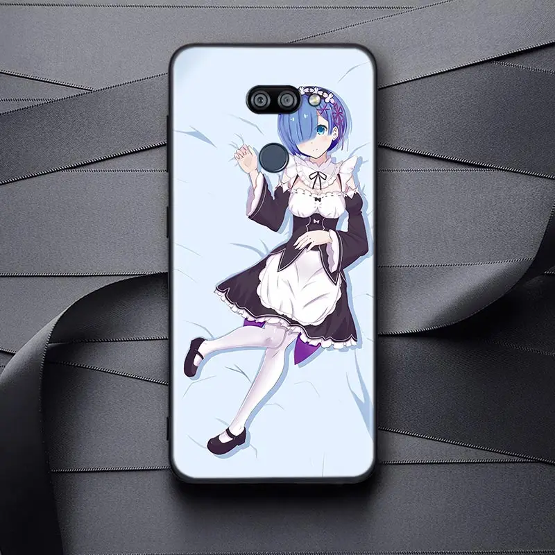 

Rem Re Zero For LG K22 K71 K61 K51S K41S K30 K20 K50S K40S Q60 V60 V50 V40 V35 V30 G8 ThinQ Black Phone Case