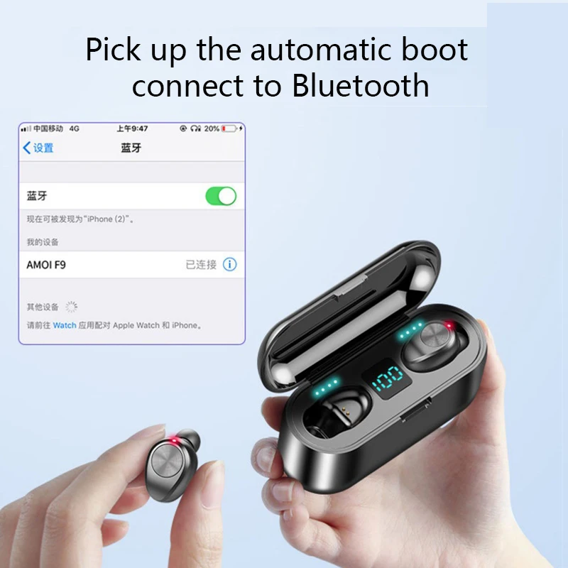 Bluetooth наушники TWS, беспроводные Bluetooth наушники, стерео гарнитура, Bluetooth наушники с микрофоном и зарядкой