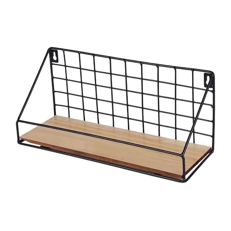 

Floating Shelves Wall Mounted Rustic Wood Wire Frame Hanging Shelf for Bedroom Bathroom Living Room Kitchen Office