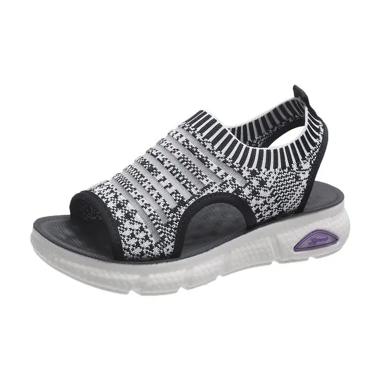 

2021 Sandals Large Size Female Shoe Strappy Heels Med Slip-on Loafers Summer Women's New Big Sports Girls Beige Clear Medium El