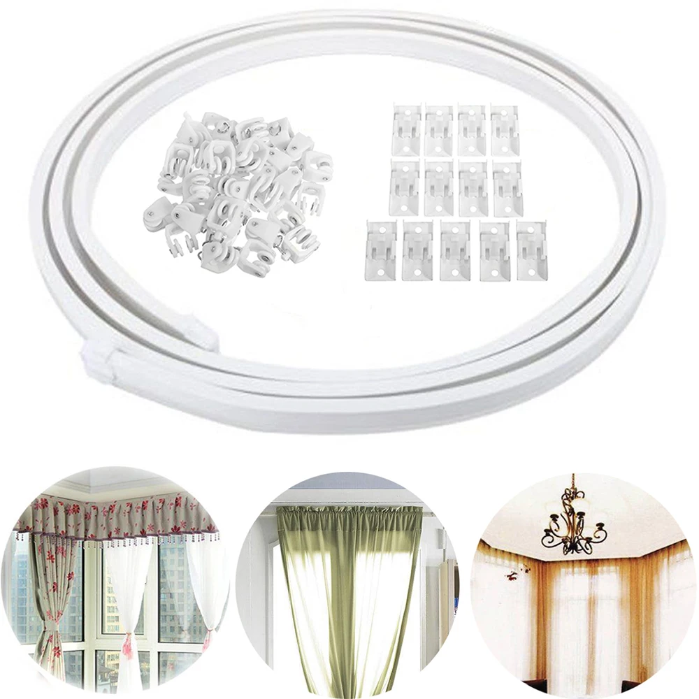 Нано-рельсы для штор гибкие нано-рельсы бесшумные изогнутые/прямые рельсы шкивы +