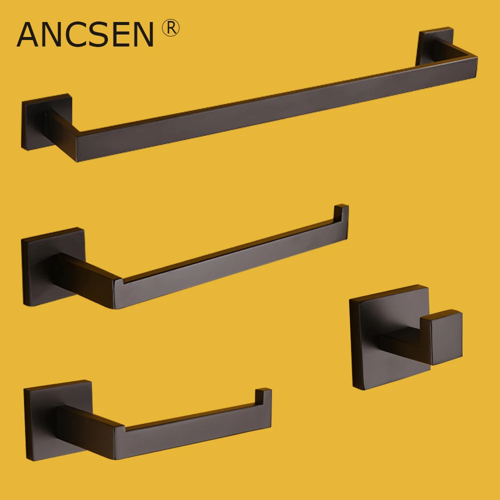 Аксессуар из нержавеющей стали для ванной комнаты матовый черный держатель