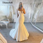 Thinyfull, пляжные свадебные платья с юбкой-годе, без бретелек, женское платье невесты, платье для свадебного платья