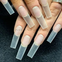 500pcsbag pre pinched c curve half cover false nail tips straight square french acrylic nails