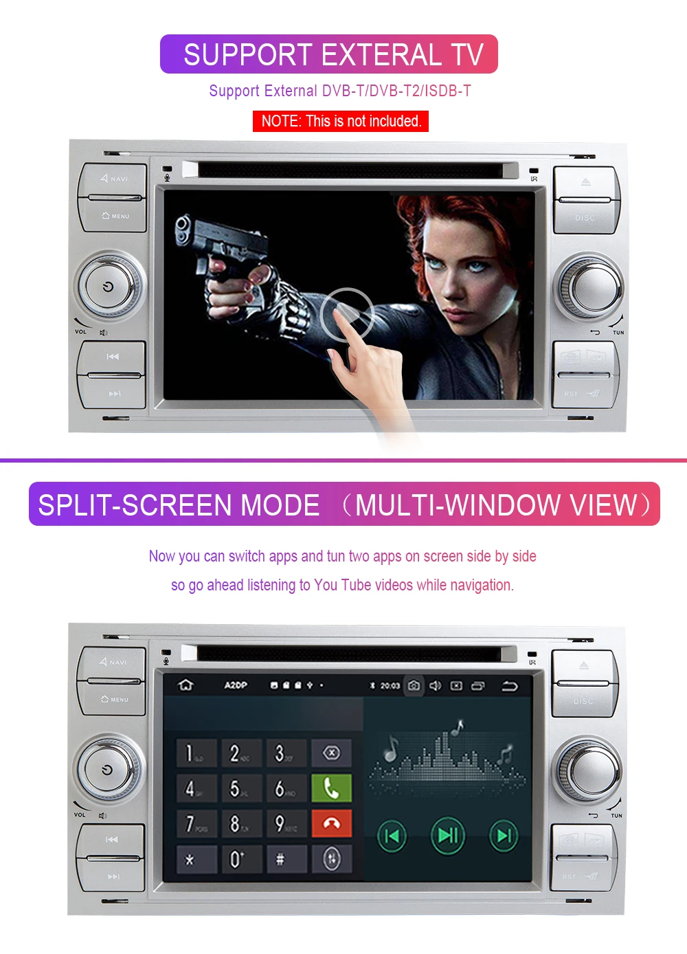 2 din Android 9,0 Автомагнитола для Ford Focus 2 3 mk2 Ford Fiesta Mondeo 4 C-Max S-Max Fusion Transit Kuga мультимедиа dvdNavigation