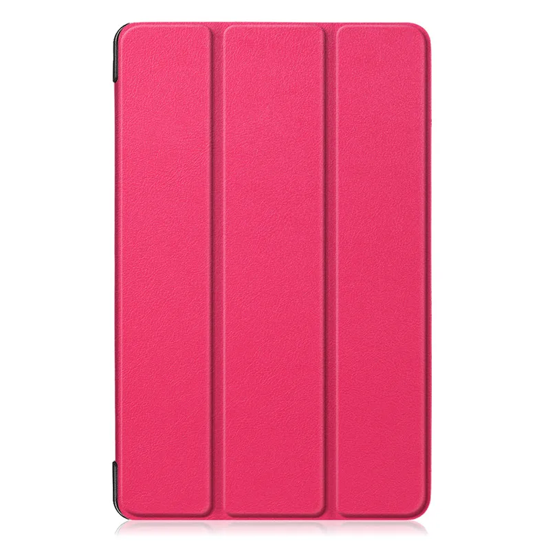 Rose red Ультратонкий чехол для samsung Galaxy Tab A 10,1 SM-T510 SM-T515 T510 T515, умный чехол-книжка из искусственной кожи, чехол для планшета+ пленка+ ручка - Цвет: Rose red