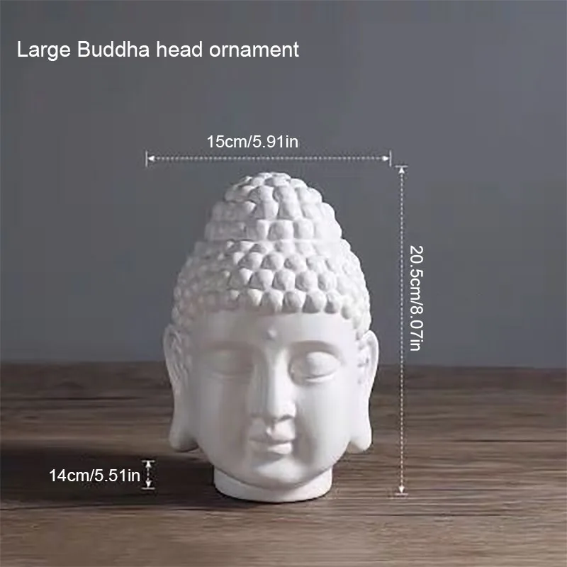 

Nordic Abstract Creative Ceramic Buddha Statue Buddha Head Zen Ornaments Sculpture Home Living Room Office Desktop Crafts Gifts