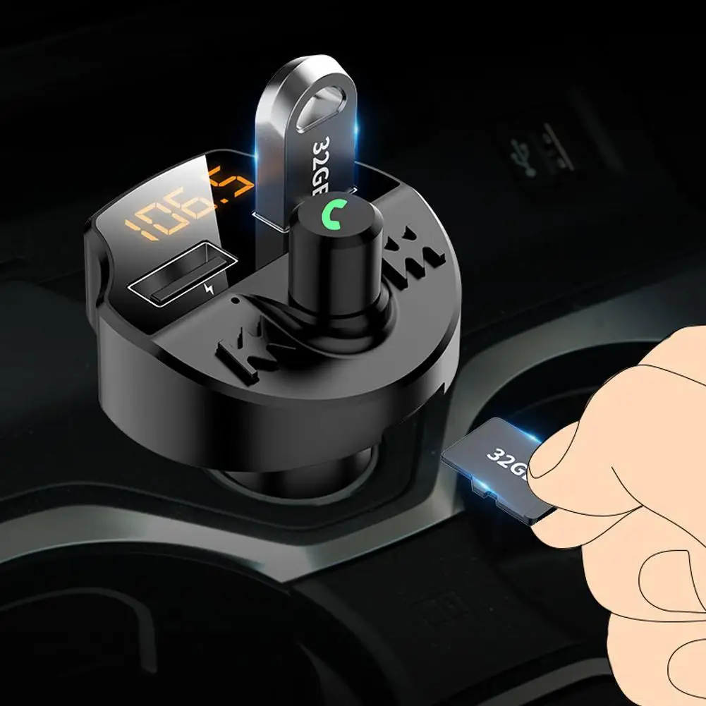 Автомобильный Fm передатчик Bluetooth 5 0 MP3 плеер модулятор адаптер напряжения