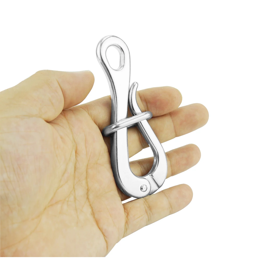 

4" Quick Release Eye Pelican Shackle 316 Stainless Steel Locked Rectangle Ring folding Shackle Lifeboat Life Raft marine boat