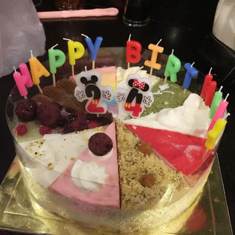 Хит свечи в виде цифр ко дню рождения 0-9 мультяшный Микки и Минни Маус торт топпер