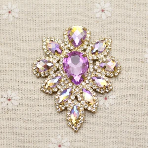 light purple 5,8*4,5 см белые хрустальные стразы, аппликация, серебряная основа, пояс с аппликацией, пришитые стразы, вечерние, свадебные платья, поддельные украшения - Цвет: light purple